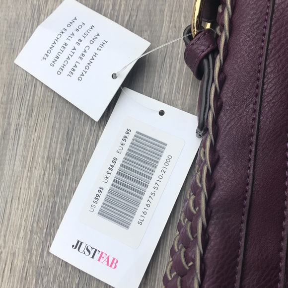 NWT Justfab Purple Hobo Style Bag with strap - Picture 3 of 7